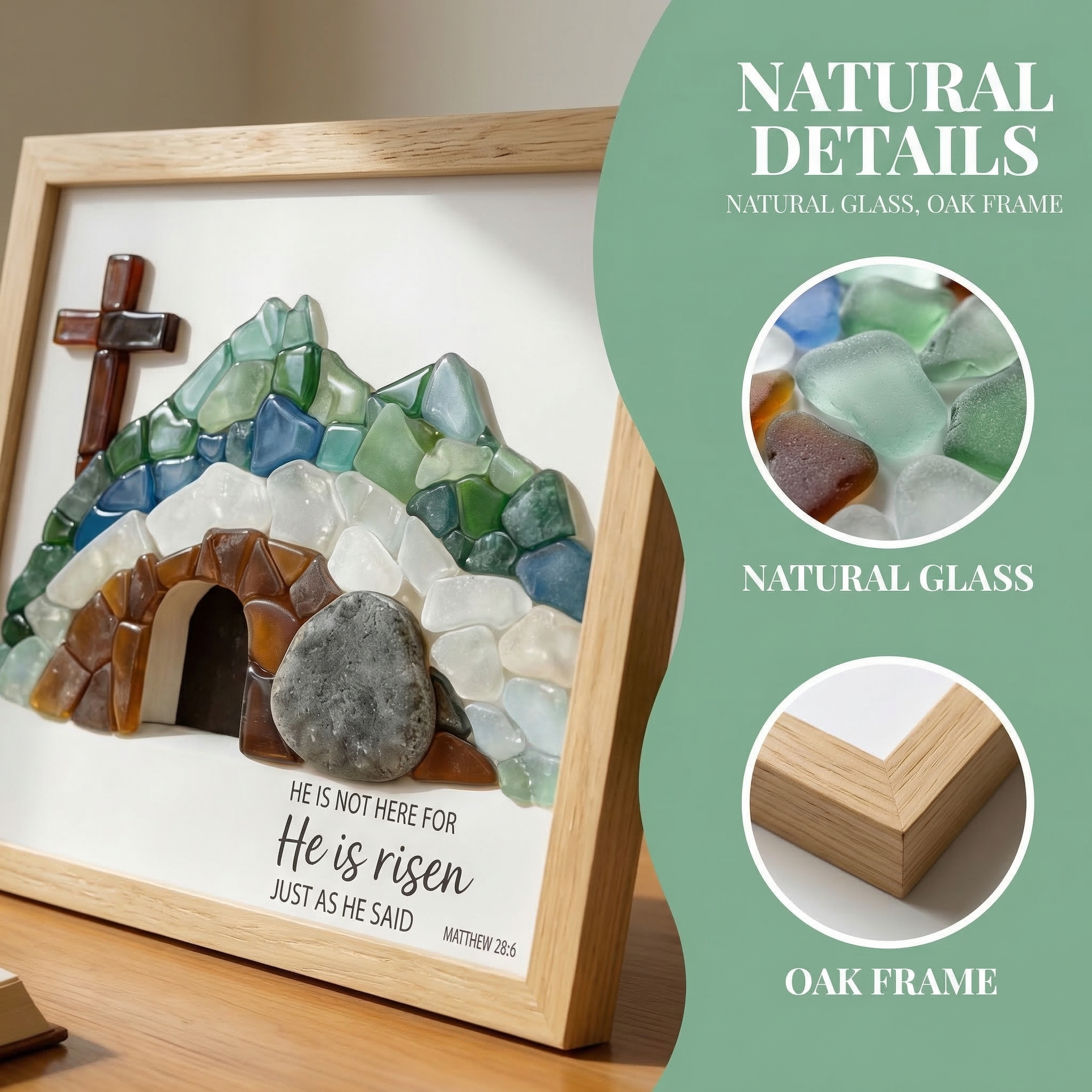 Sea Glass Empty Tomb Resurrection Wall Art