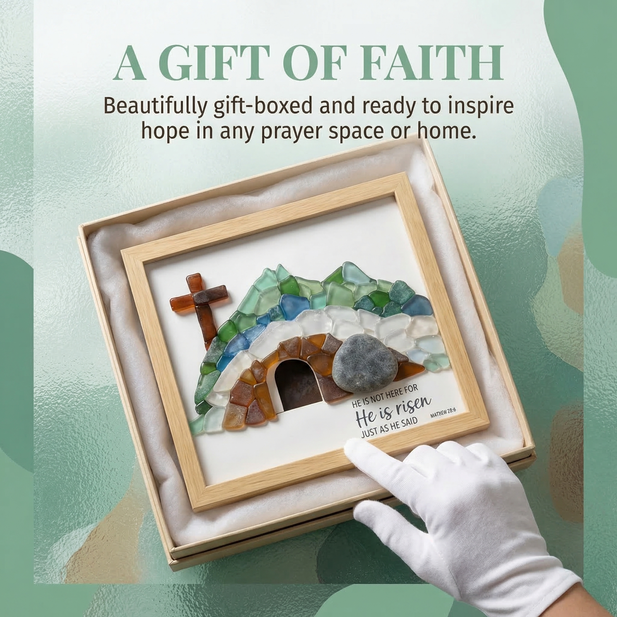 Sea Glass Empty Tomb Resurrection Wall Art