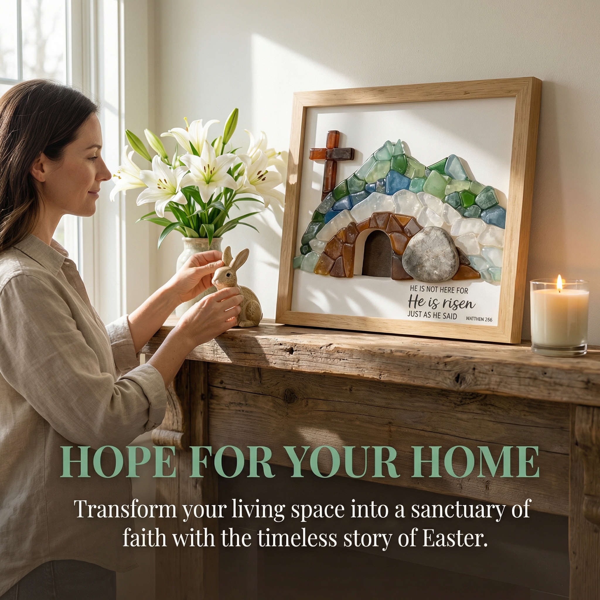 Sea Glass Empty Tomb Resurrection Wall Art