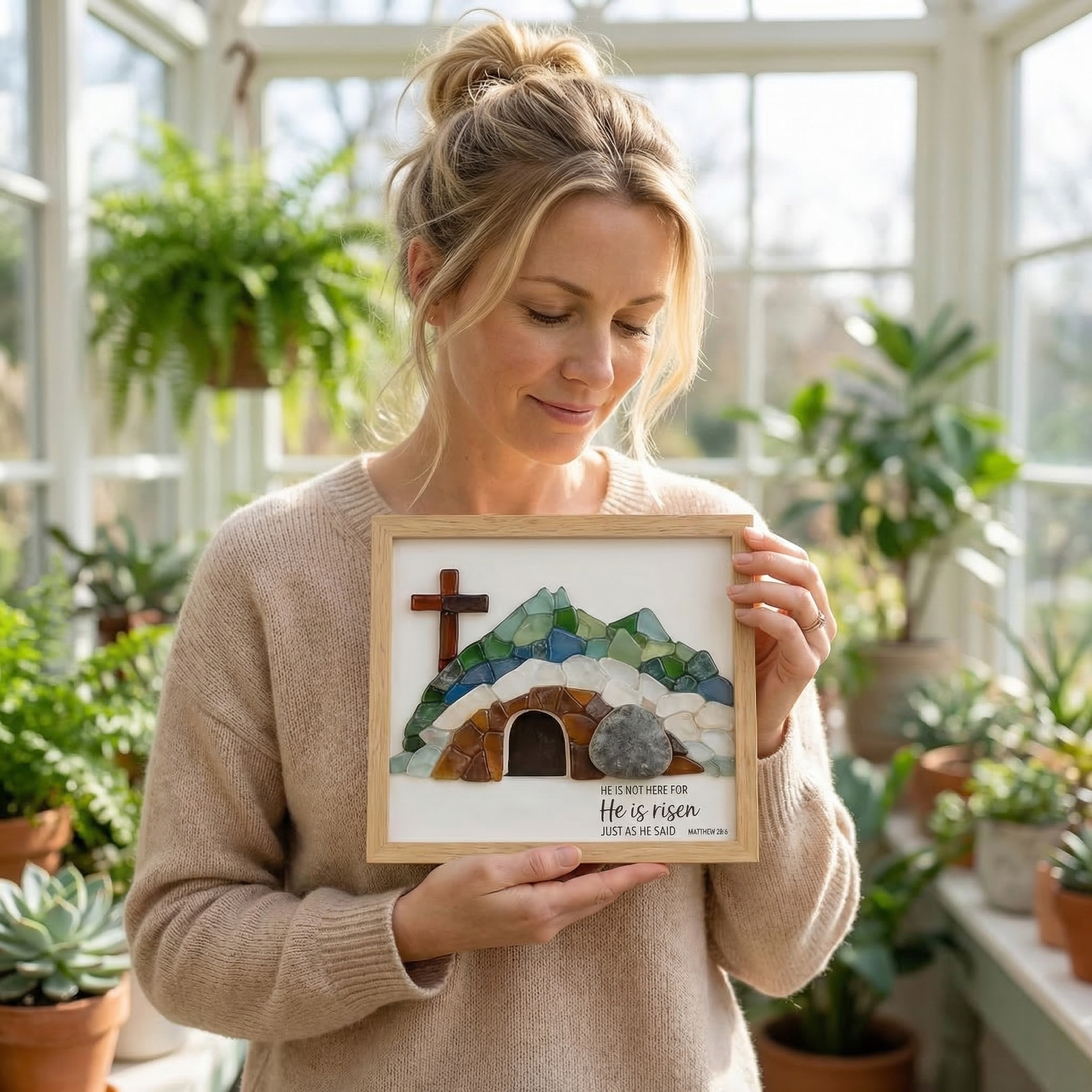 Sea Glass Empty Tomb Resurrection Wall Art