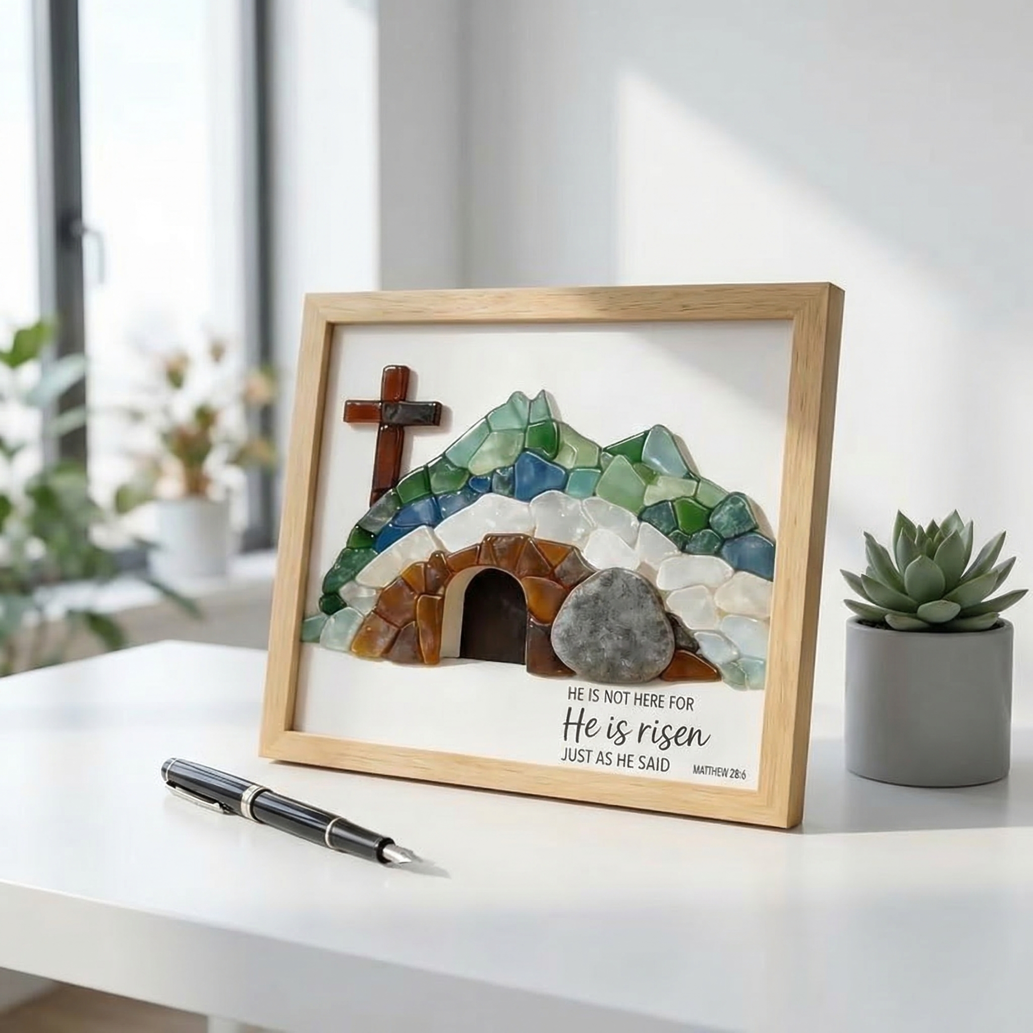 Sea Glass Empty Tomb Resurrection Wall Art