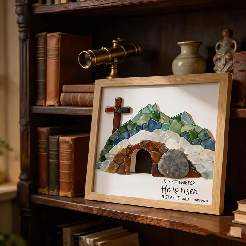 Sea Glass Empty Tomb Resurrection Wall Art