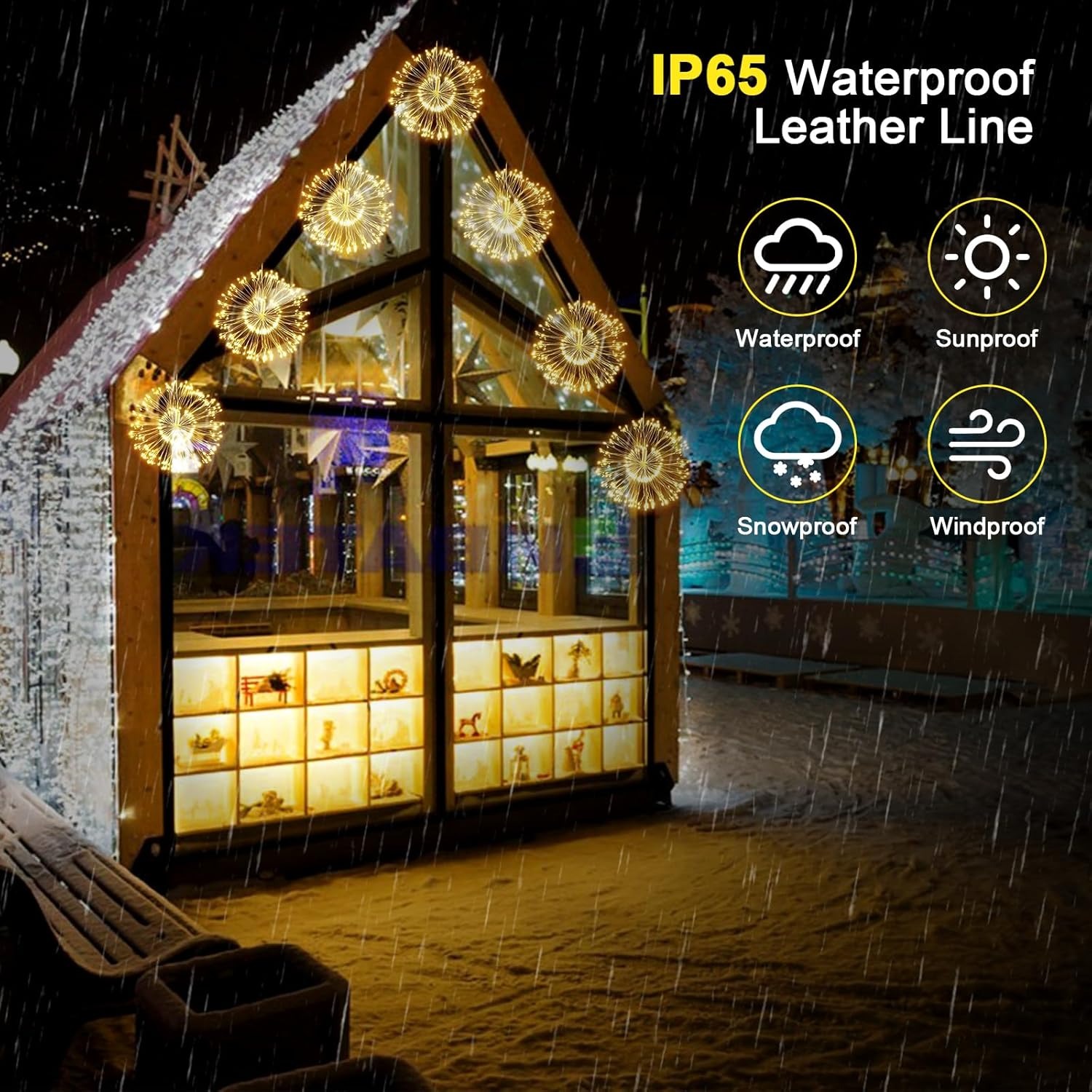 🎄2025 Christmas On Sale✨4 Pack Solar Hanging Firework Lights with 8 Modes