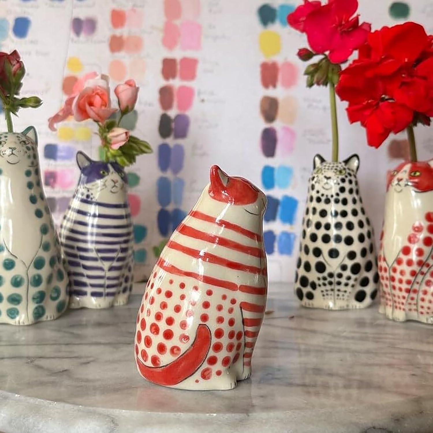 Polka Dot Cat Vase 