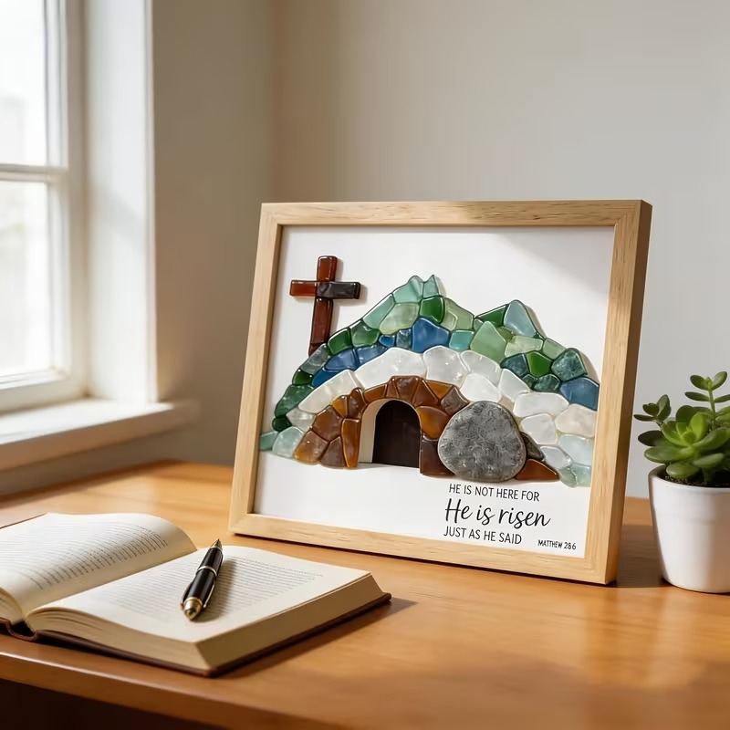 Sea Glass Empty Tomb Resurrection Wall Art