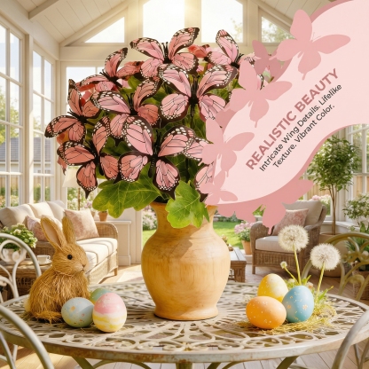 2 PCS Artificial Butterfly Floral Arrangement – Spring Home Décor