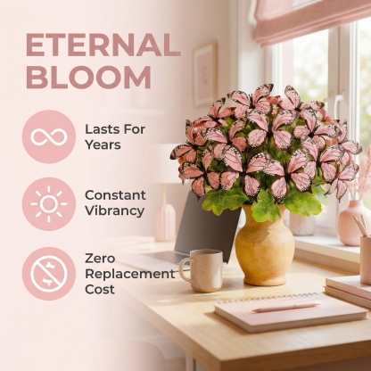 2 PCS Artificial Butterfly Floral Arrangement – Spring Home Décor