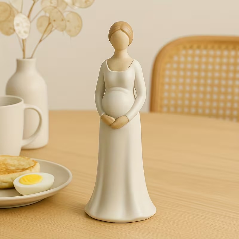 Minimalist Pregnant Woman Figurine for Indoor/Outdoor Decor, Mother’s Day Gift & Baby Shower Keepsake
