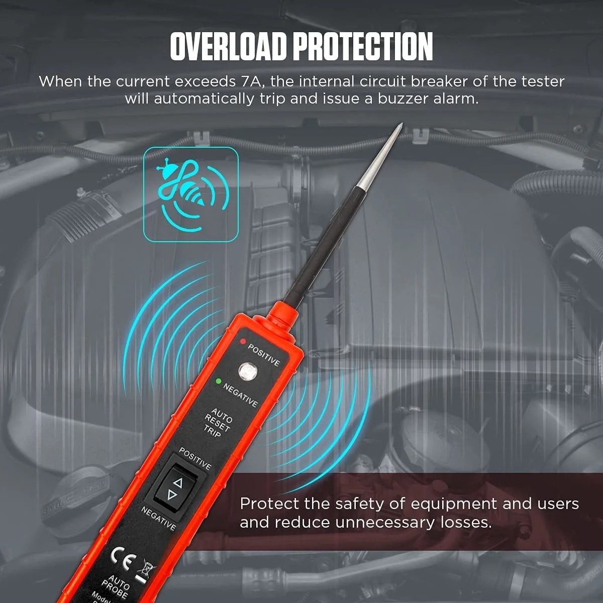 Power Circuit Probe Tester 6V-24V DC Test Light, Automotive Circuit Tester，Car Short Finder