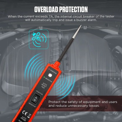 Power Circuit Probe Tester 6V-24V DC Test Light, Automotive Circuit Tester，Car Short Finder