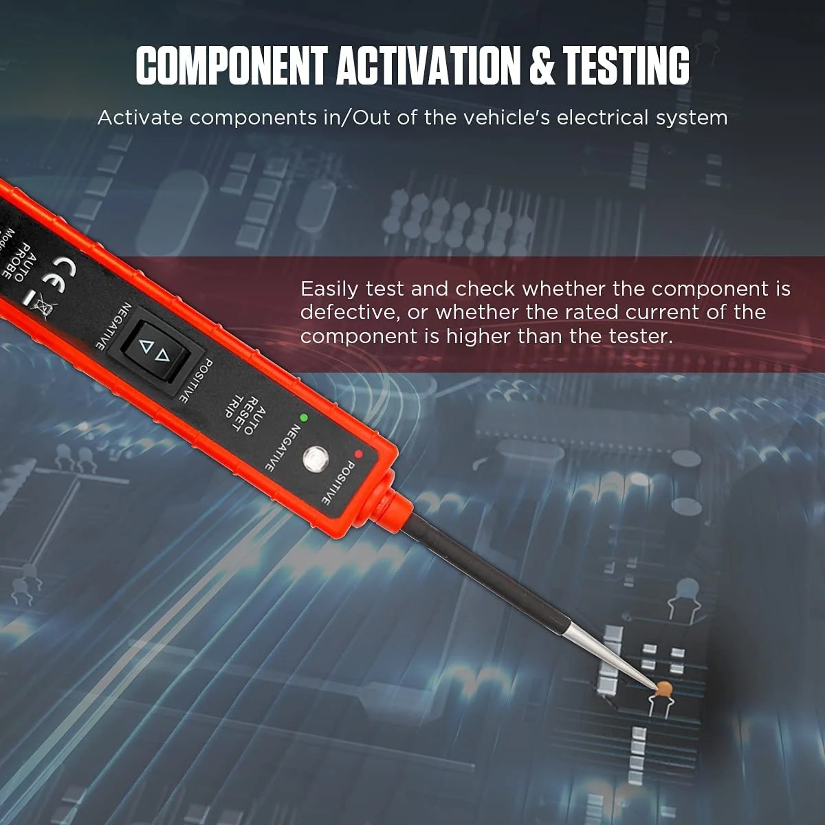 Power Circuit Probe Tester 6V-24V DC Test Light, Automotive Circuit Tester，Car Short Finder