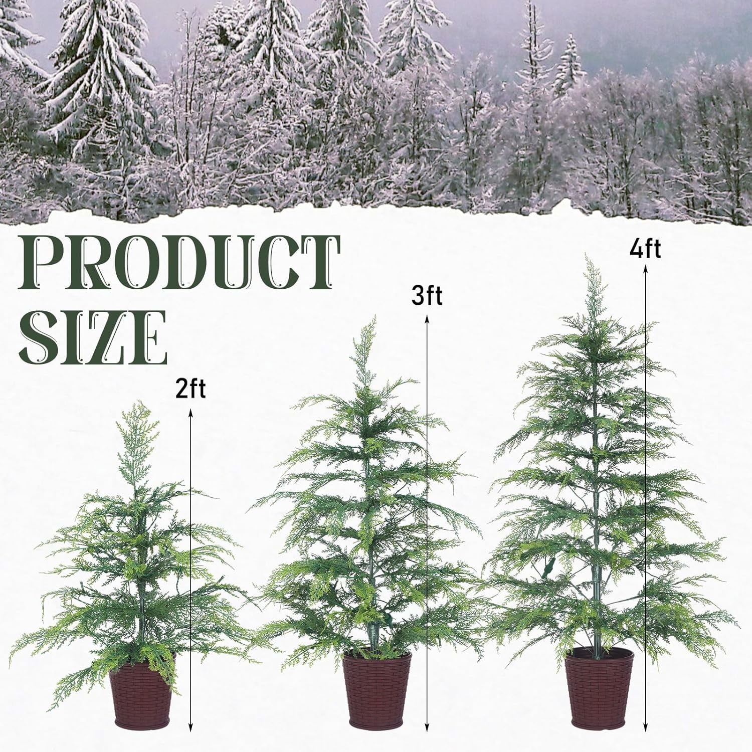 🎄Early Christmas Sale🔥Pre-lit Twinkle Christmas Realistic Artificial Trees with Woven Basket Base