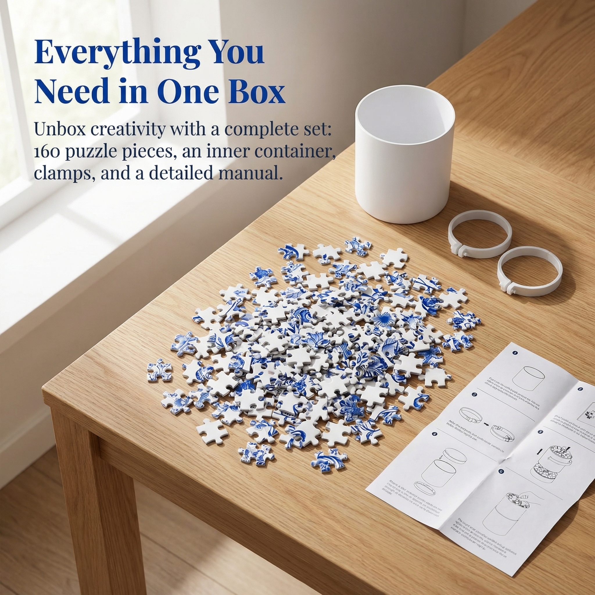 3D Blooming Flowers Puzzle Vase – DIY Decorative Waterproof Vase for Real Flowers