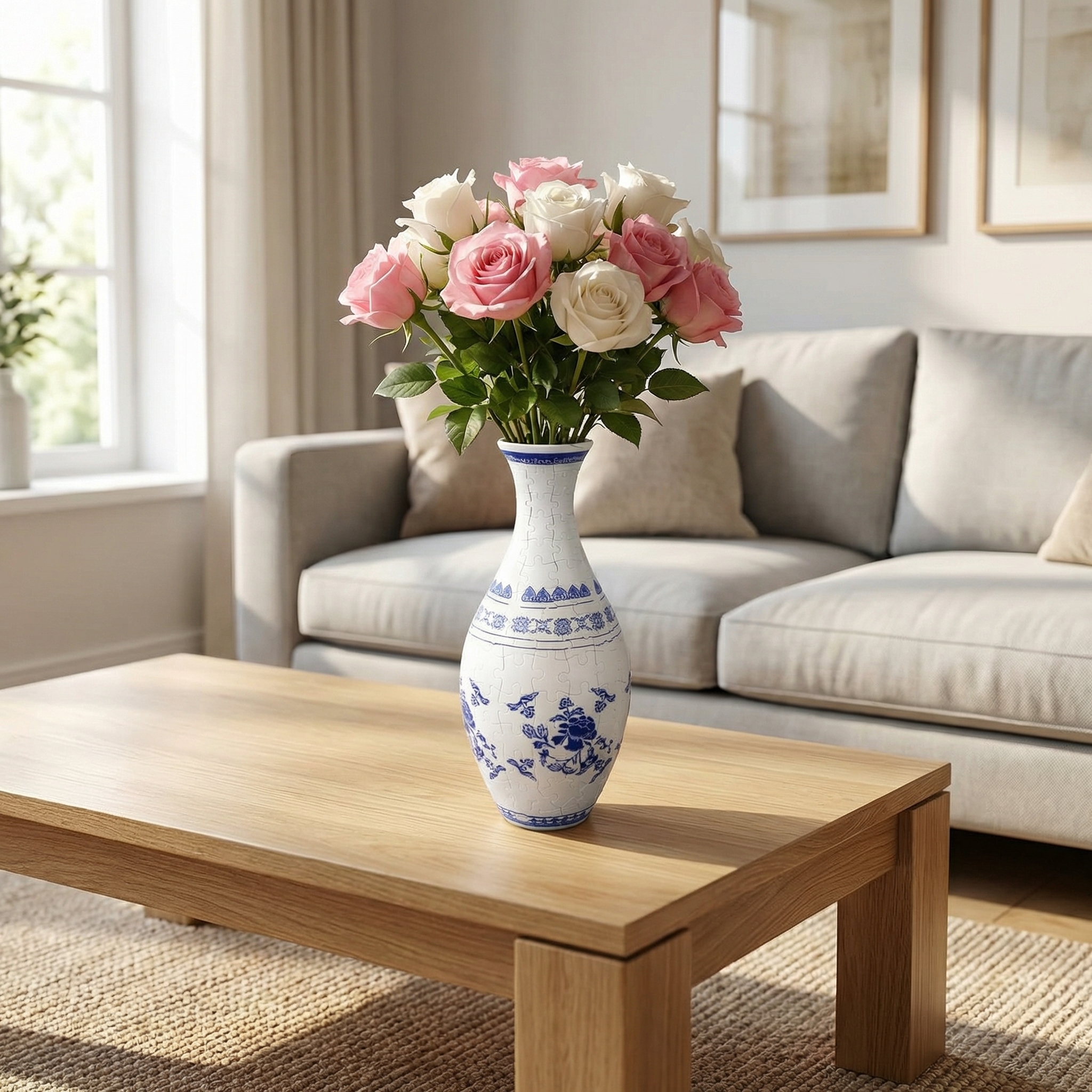 3D Blooming Flowers Puzzle Vase – DIY Decorative Waterproof Vase for Real Flowers