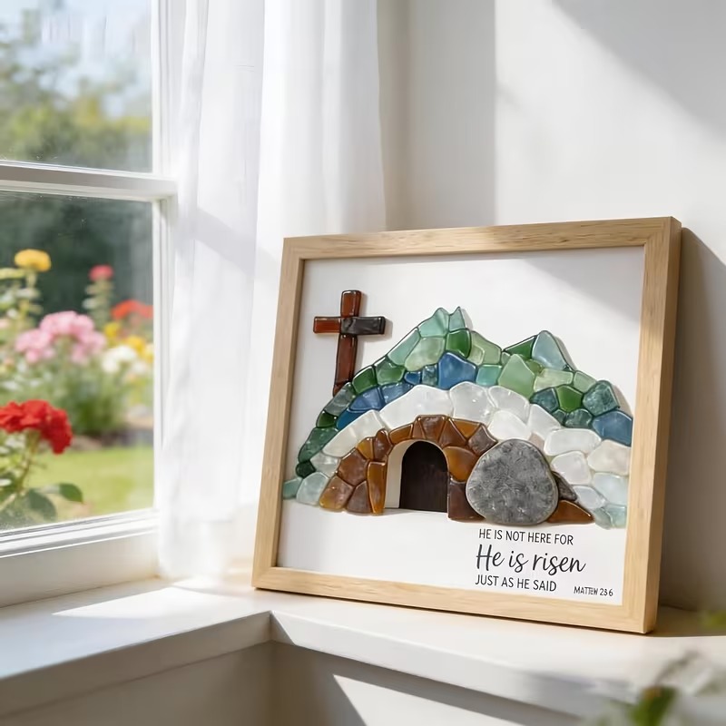 Sea Glass Empty Tomb Resurrection Wall Art