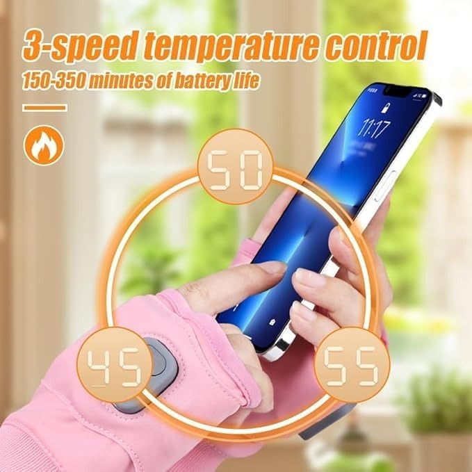 🎄2025 Christmas On SaleSmart Thermostatic Electric Heated Fingerless Gloves