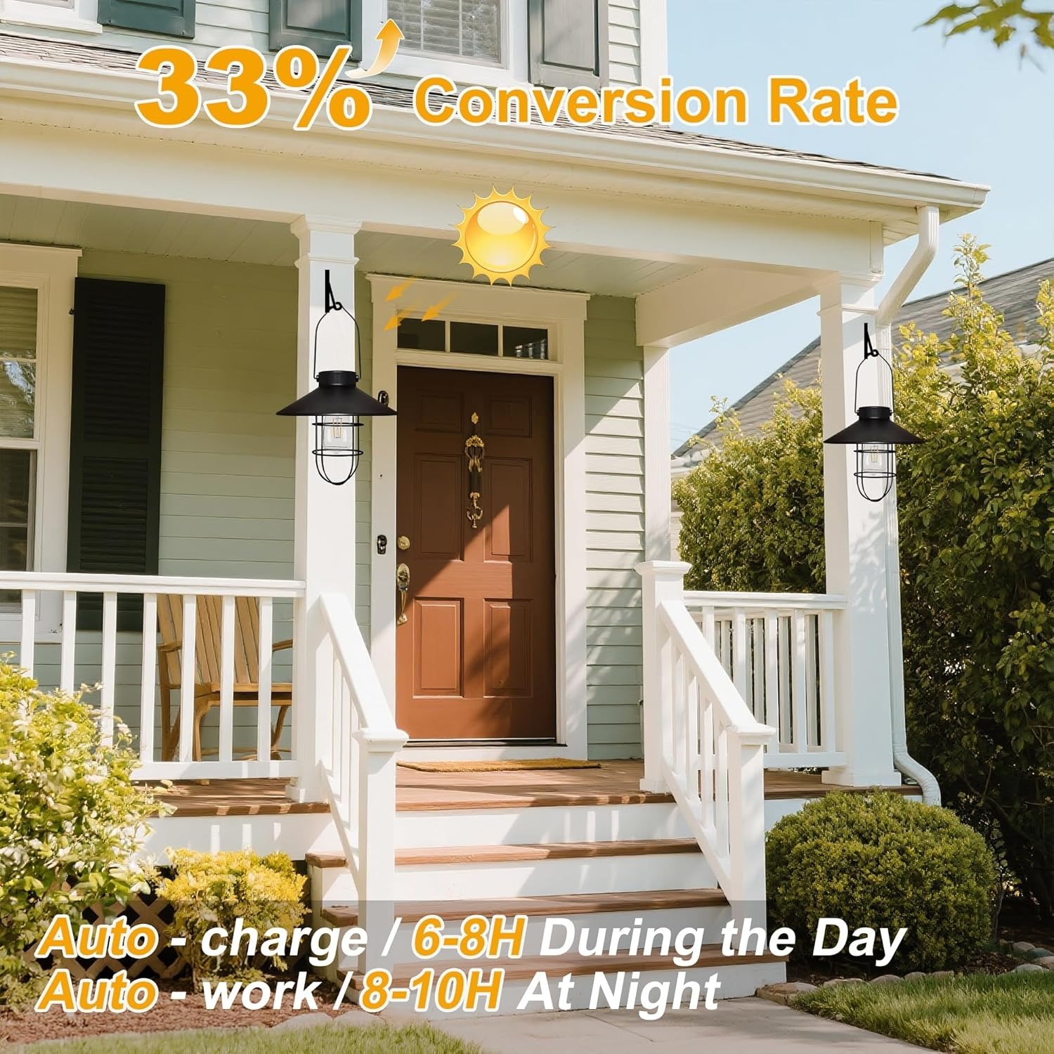 Vintage Metal Waterproof Solar Lantern Light with Warm White