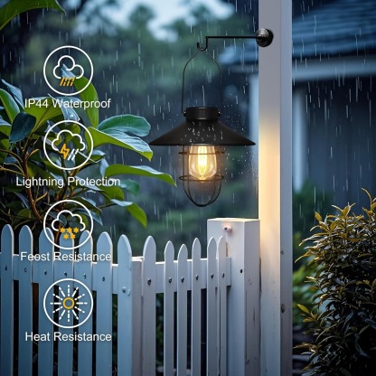 Vintage Metal Waterproof Solar Lantern Light with Warm White