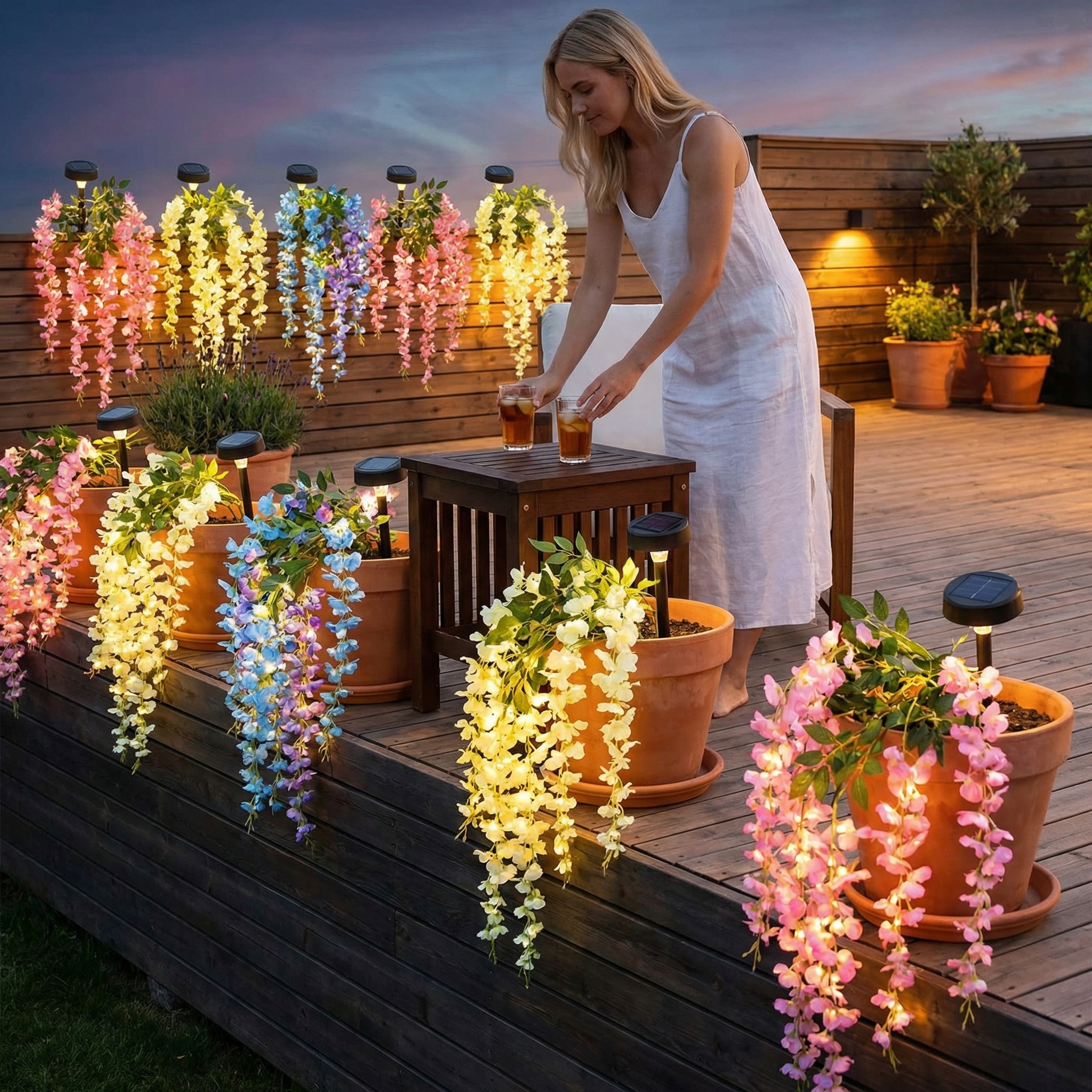 Solar LED Outdoor Wisteria Lighting