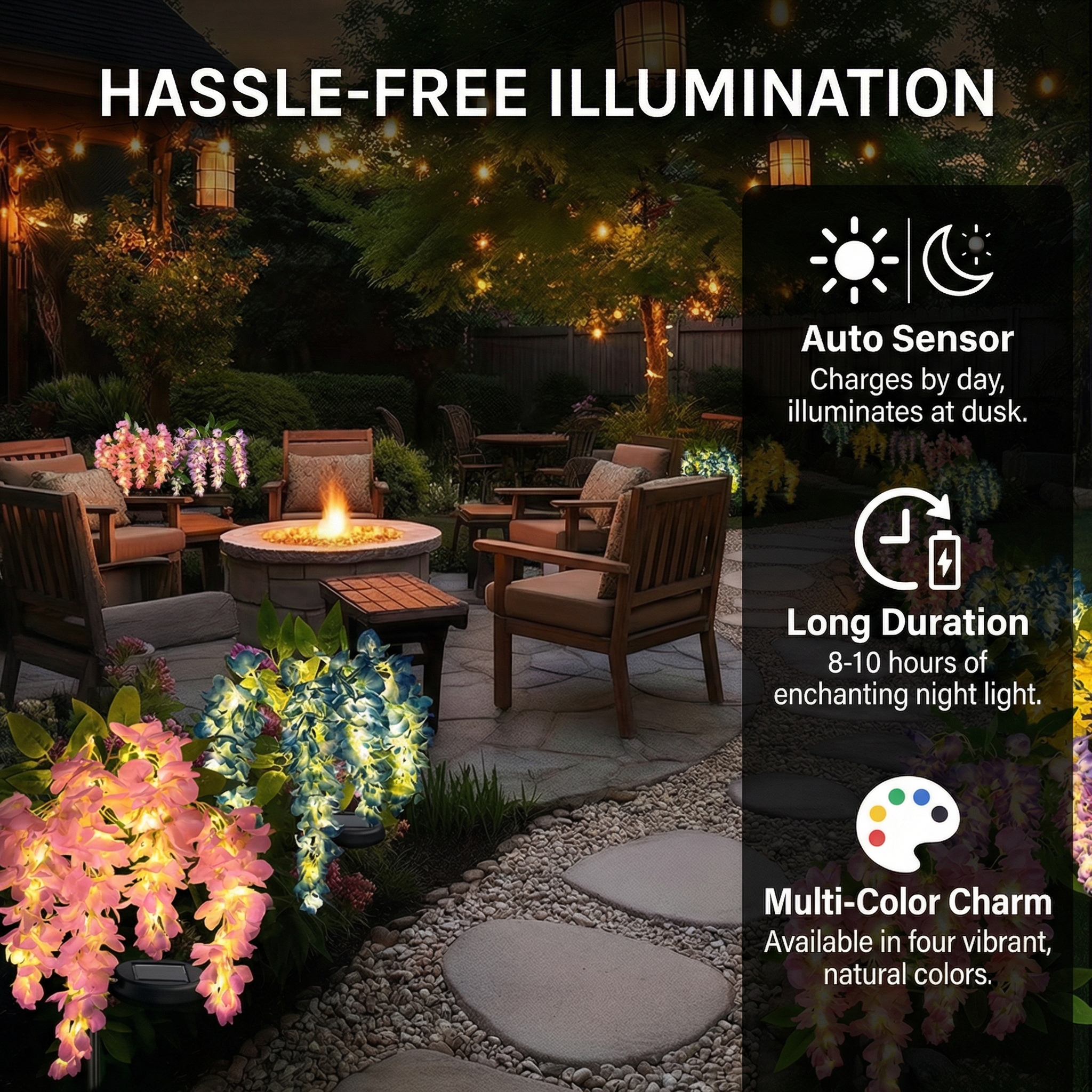 Solar LED Outdoor Wisteria Lighting