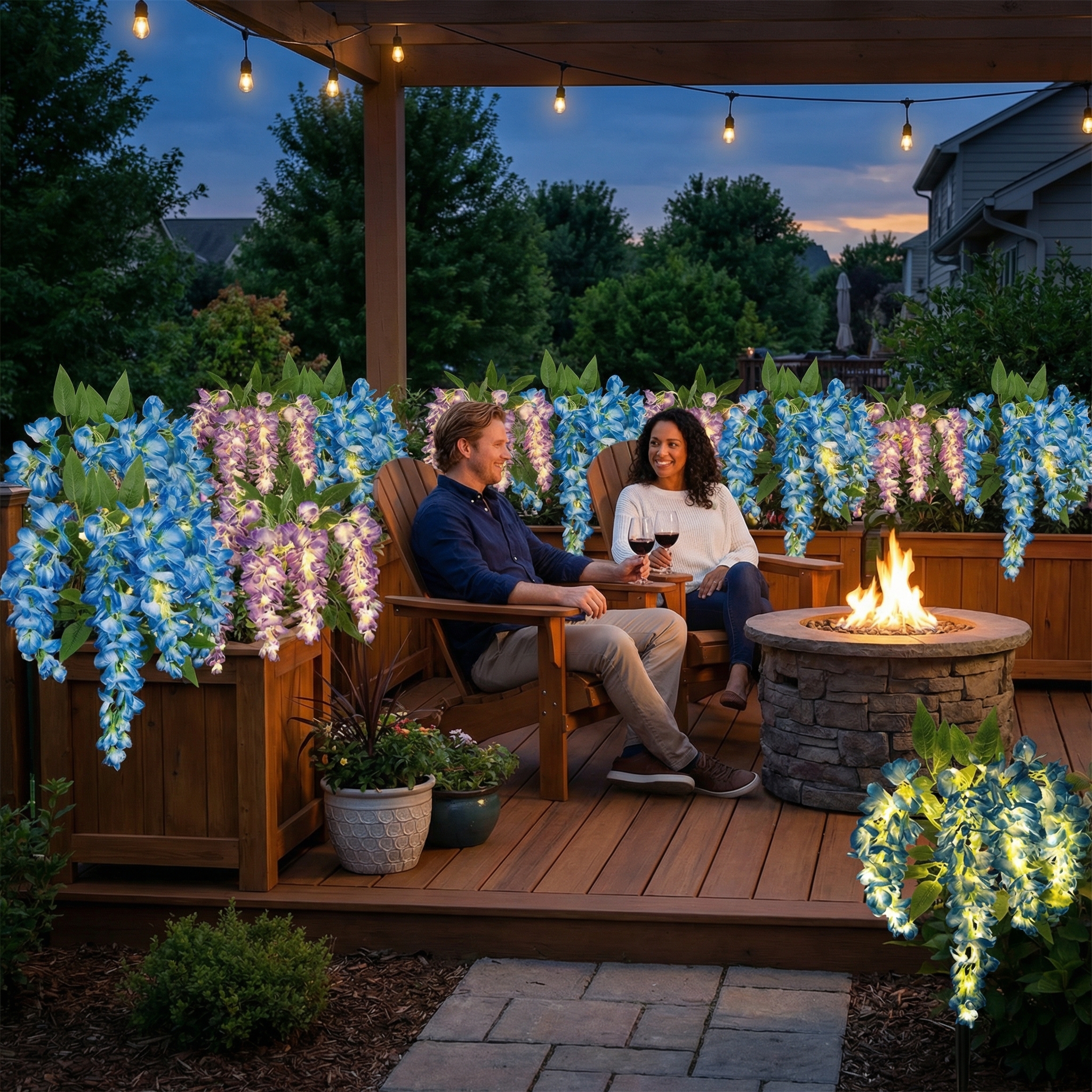 Solar LED Outdoor Wisteria Lighting