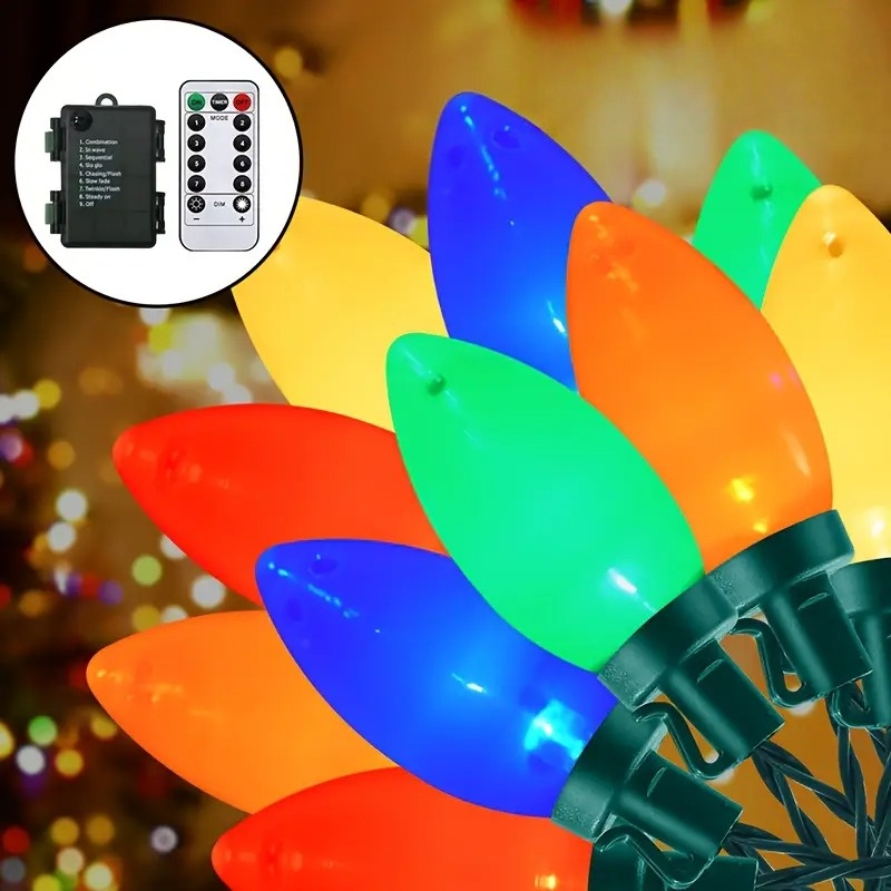 🎄Early Christmas Sale🔥Vintage Christmas String Lights with Timer，Waterproof