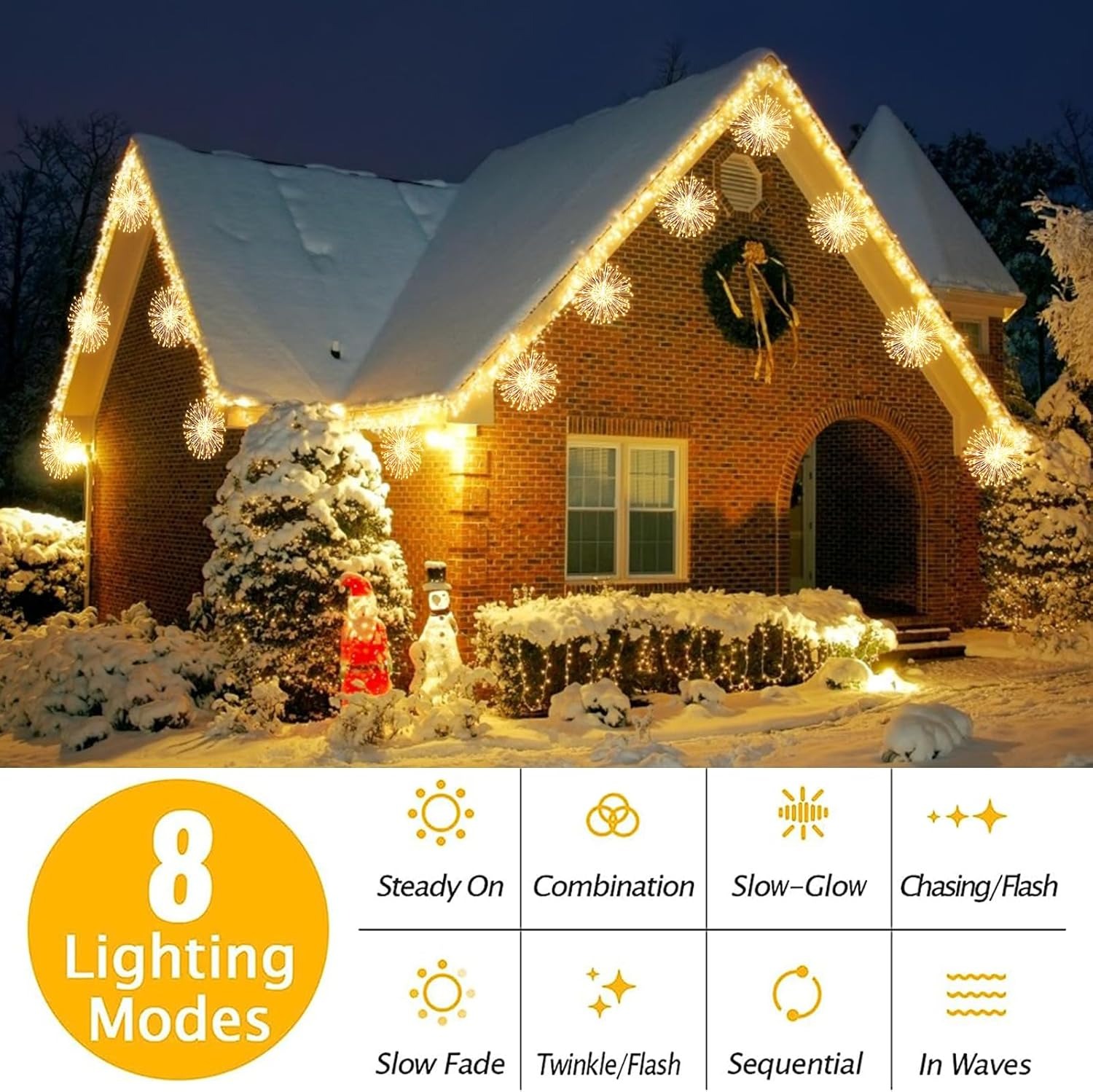 🎄2025 Christmas On Sale✨4 Pack Solar Hanging Firework Lights with 8 Modes