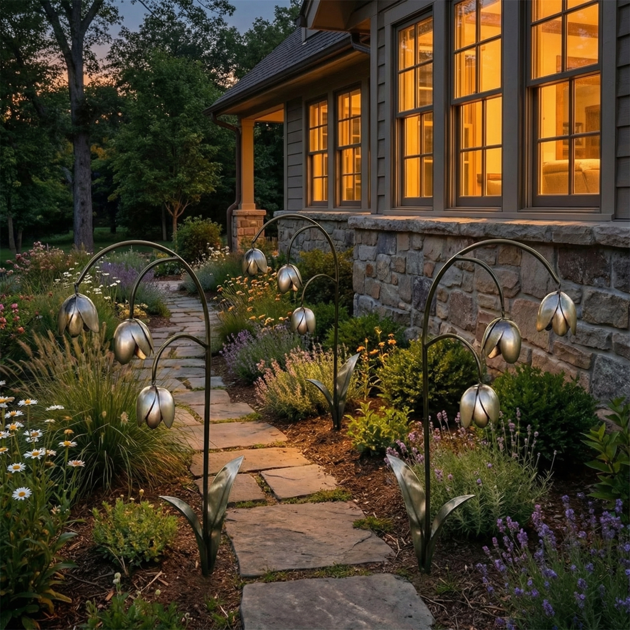 Metal Lily of the Valley Garden Stake
