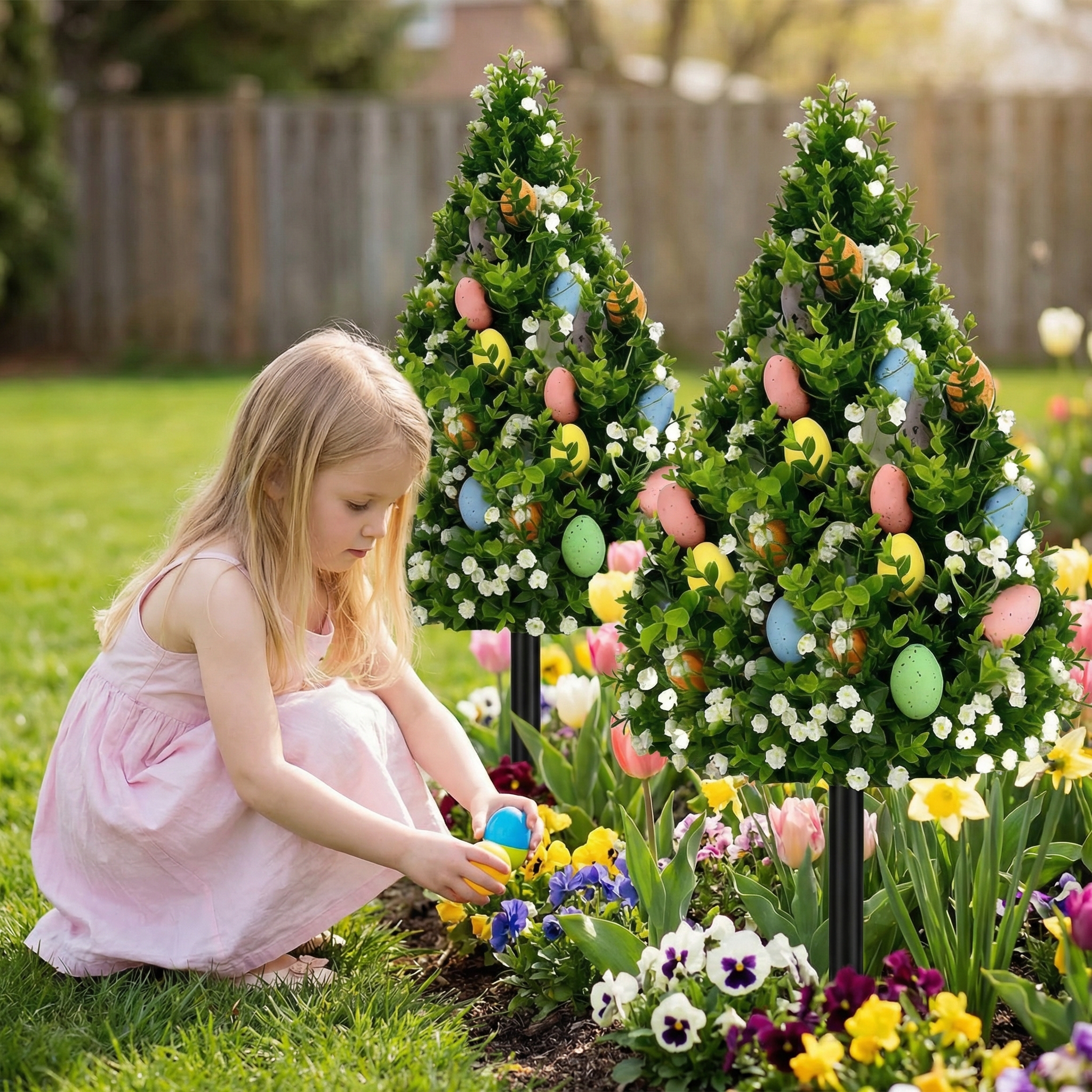 Artificial Eucalyptus Tree with Easter Eggs 