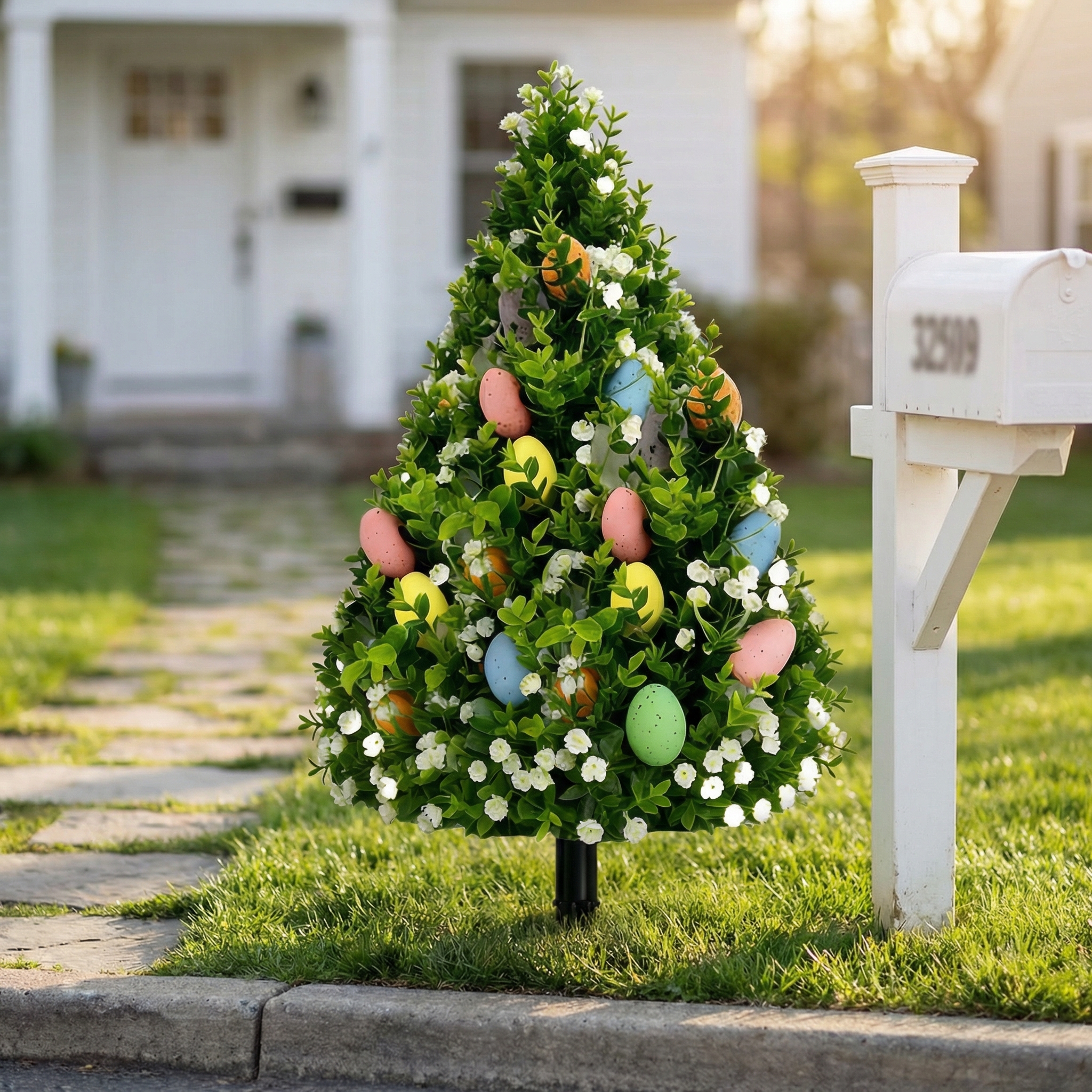 Artificial Eucalyptus Tree with Easter Eggs 
