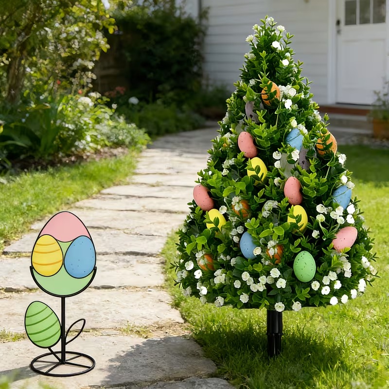Artificial Eucalyptus Tree with Easter Eggs 