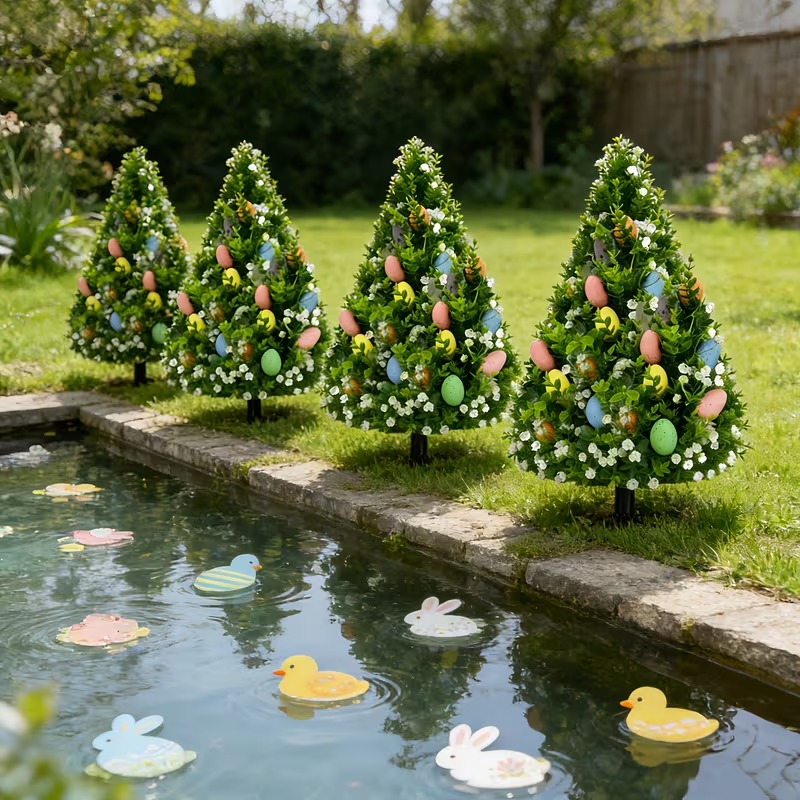 Artificial Eucalyptus Tree with Easter Eggs 