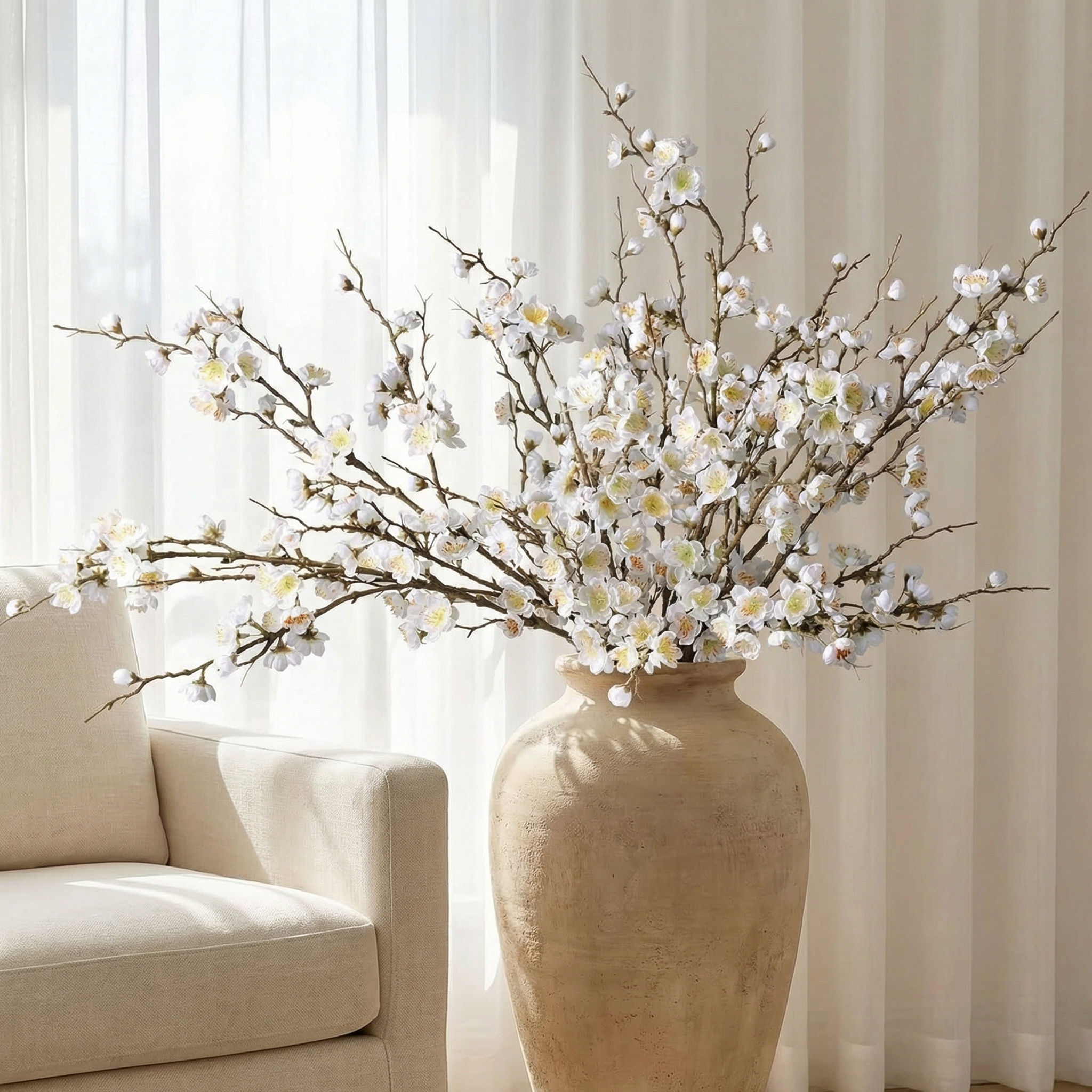 5PCS Artificial Cherry Blossom Branches Spring Indoor Decoration