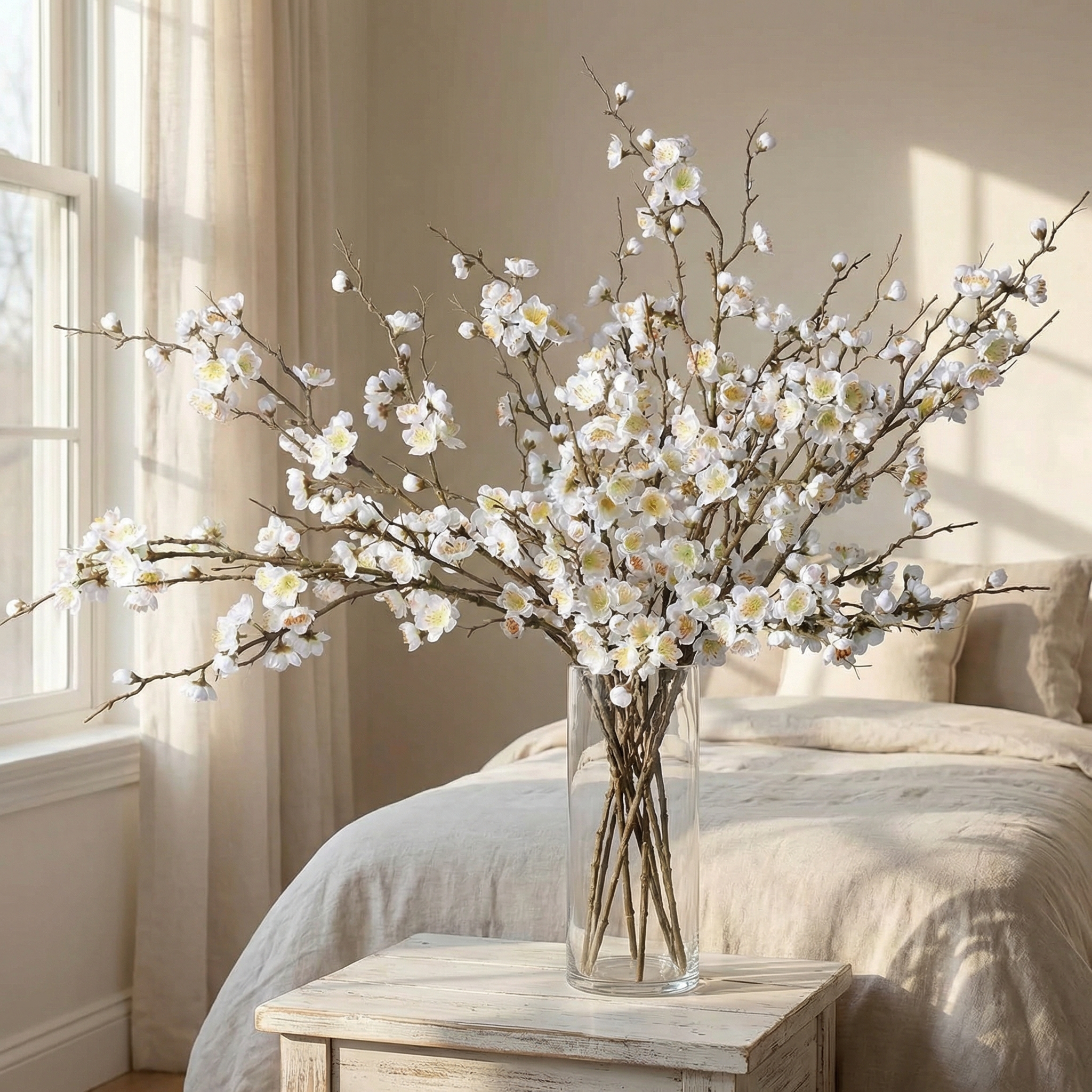 5PCS Artificial Cherry Blossom Branches Spring Indoor Decoration