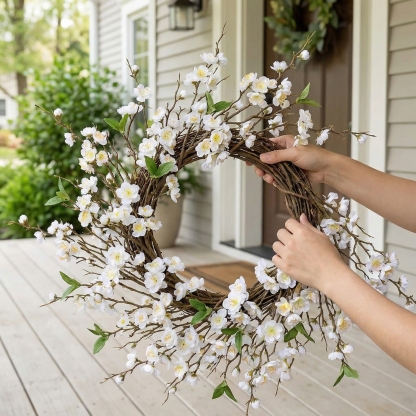 5PCS Artificial Cherry Blossom Branches Spring Indoor Decoration