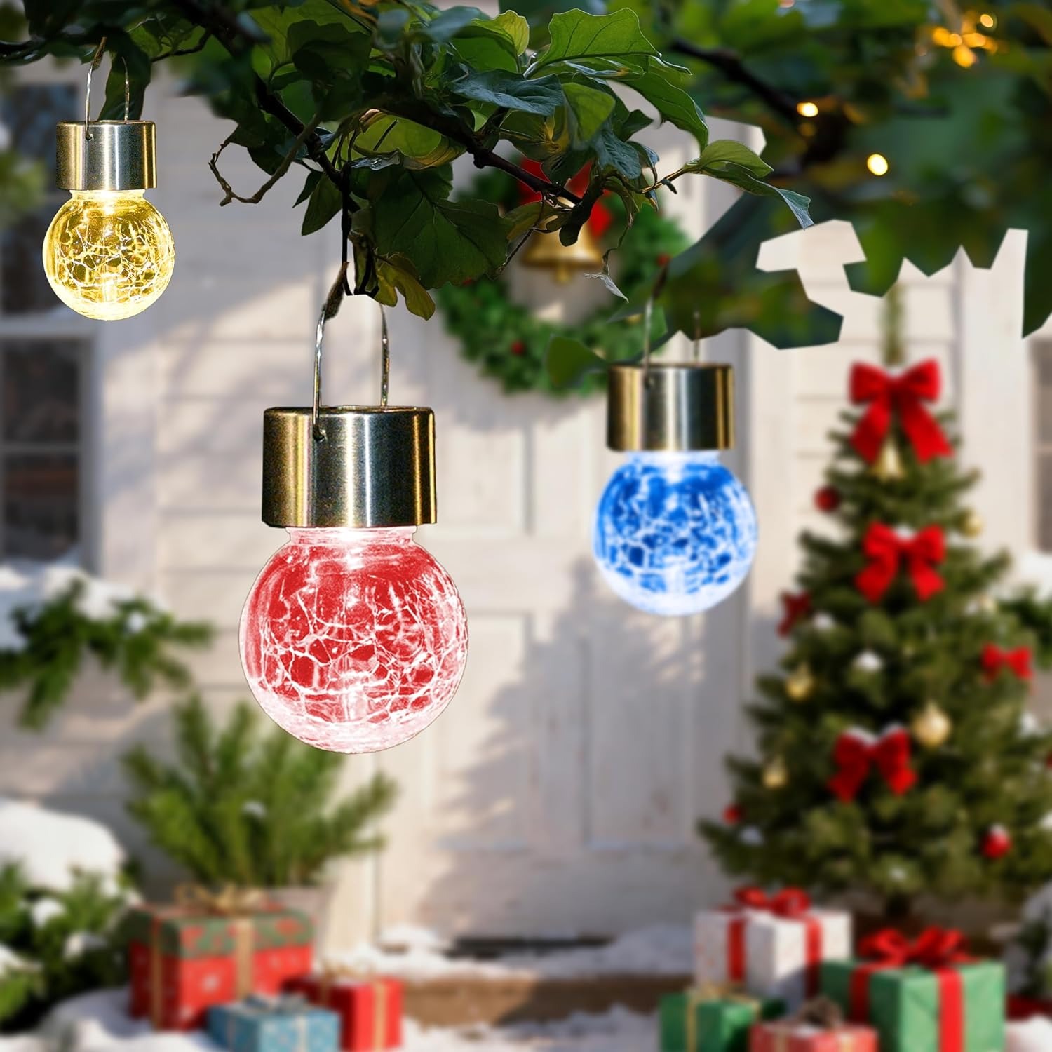🎄2025 Christmas On Sale✨2 Pack Hanging Solar Lights Outdoor