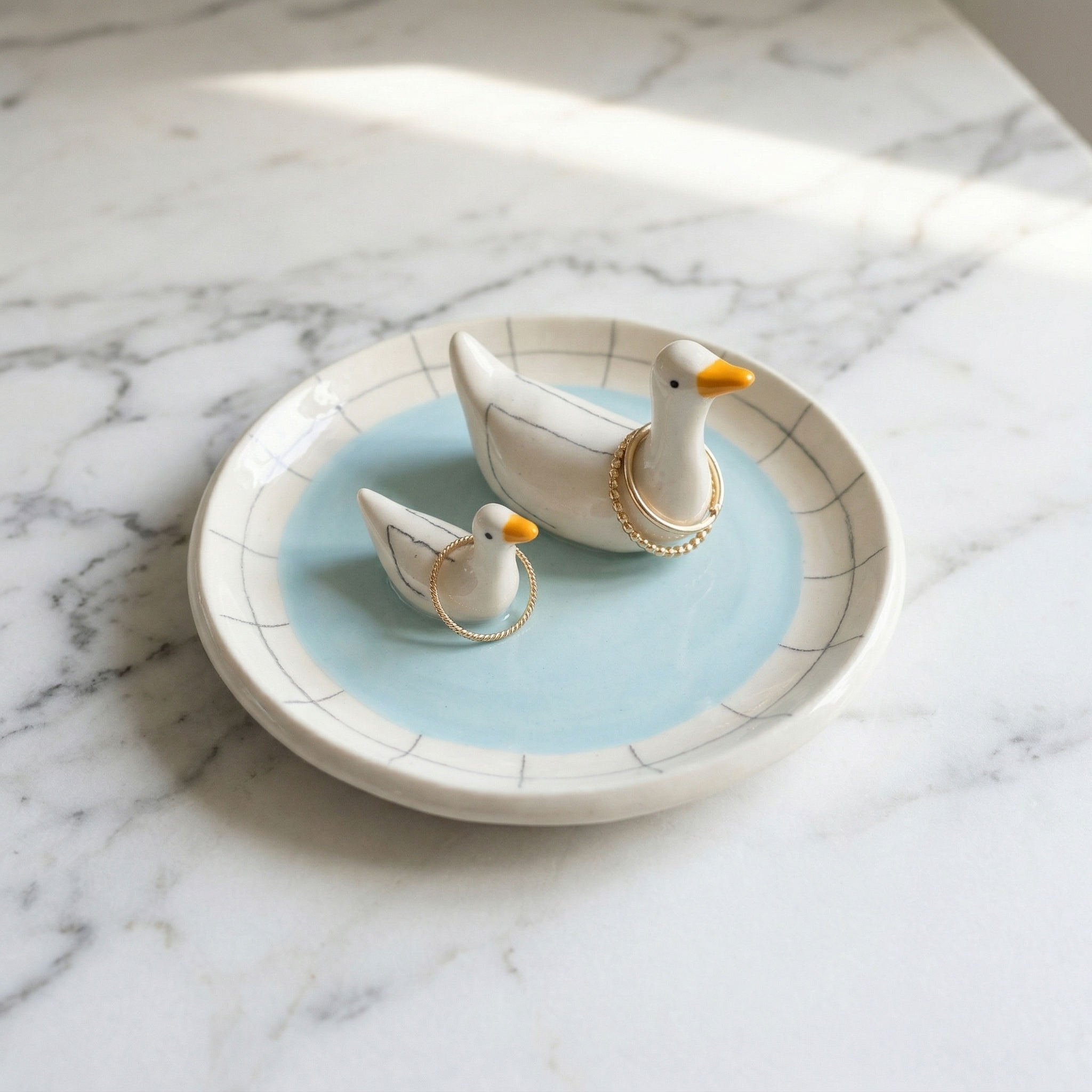 Duck Pond Ceramic Ring Dish