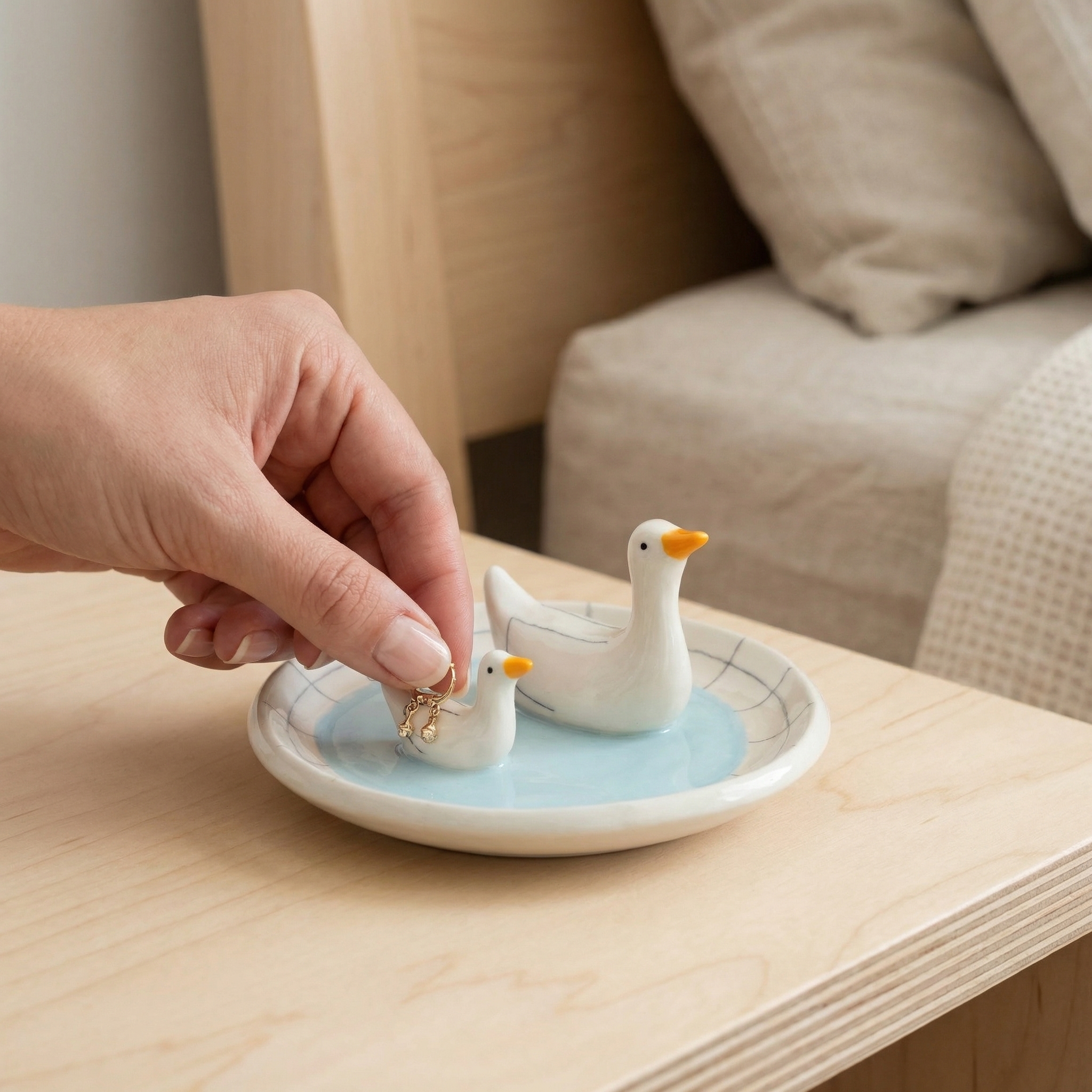 Duck Pond Ceramic Ring Dish