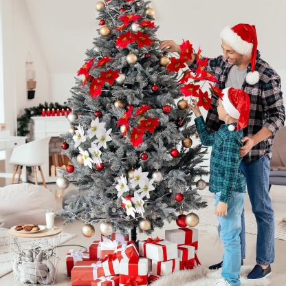 🎄Early Christmas Sale🔥4 Pack Poinsettias Artificial Christmas Flowers