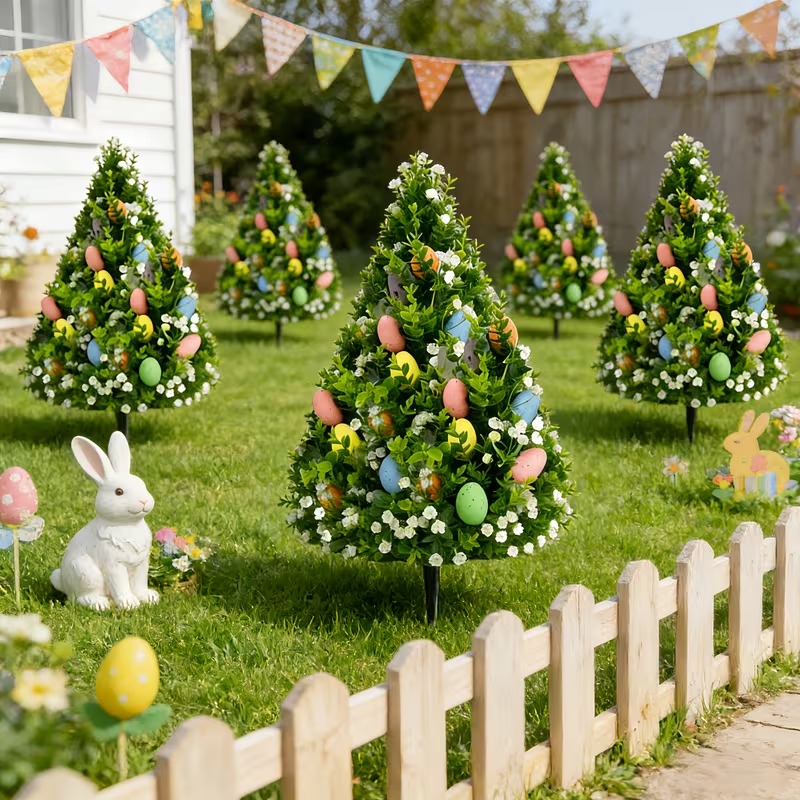 Artificial Eucalyptus Tree with Easter Eggs 