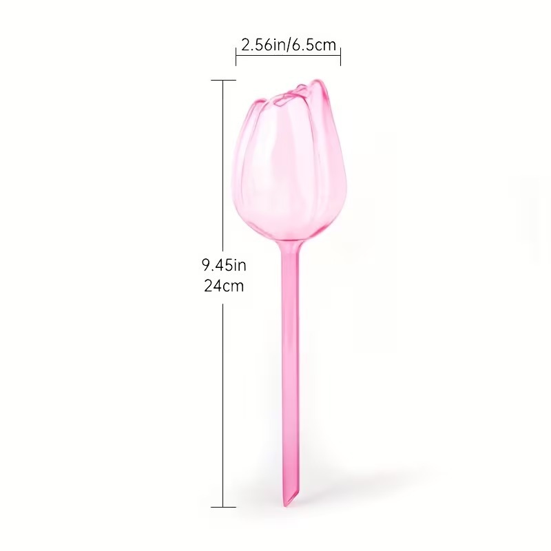 Tulip-Shaped Plant Watering Globes with Narrow Nozzle Slow-Drip Design