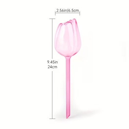 Tulip-Shaped Plant Watering Globes with Narrow Nozzle Slow-Drip Design