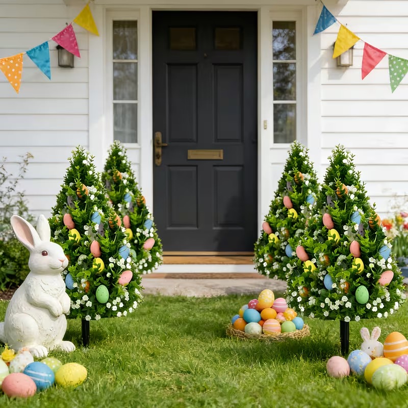 Artificial Eucalyptus Tree with Easter Eggs 