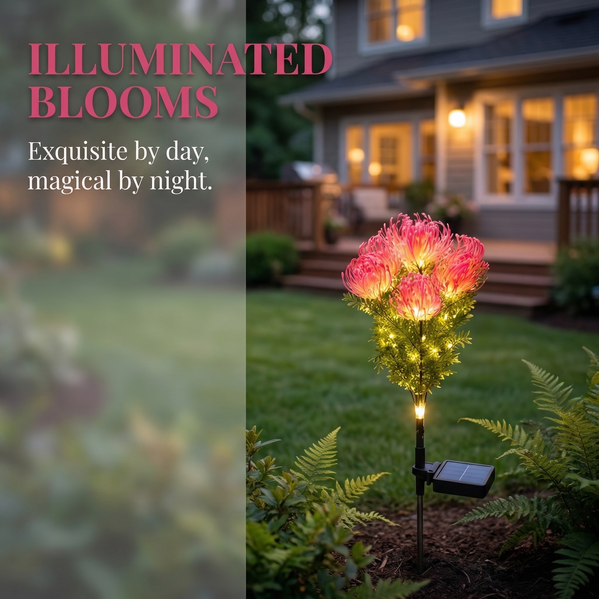 Set of  2 Outdoor Solar Lycoris Flower Garden Lights