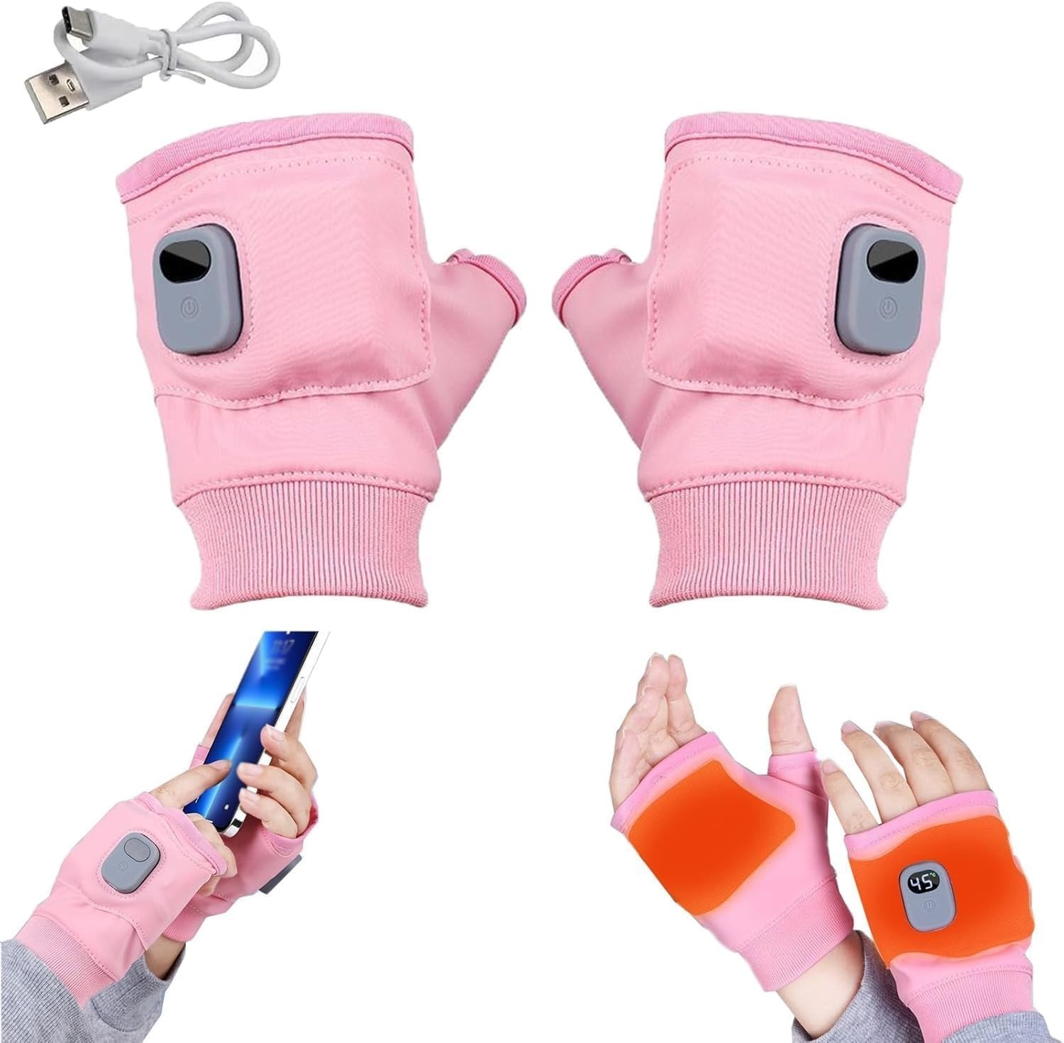 🎄2025 Christmas On SaleSmart Thermostatic Electric Heated Fingerless Gloves