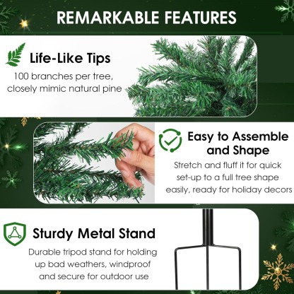 Solar Christmas Tree Outdoor Christmas Decorations