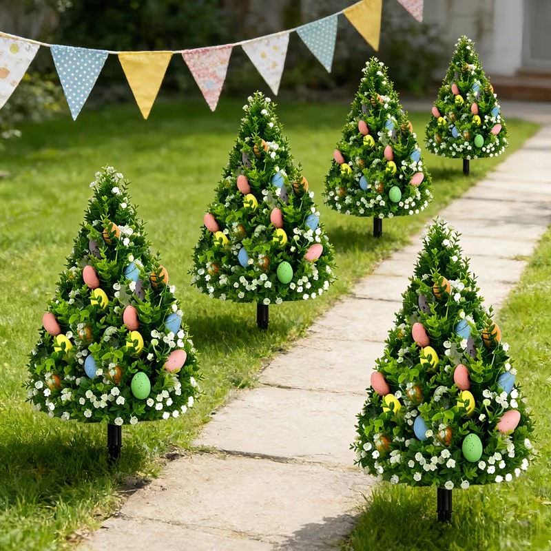 Artificial Eucalyptus Tree with Easter Eggs 