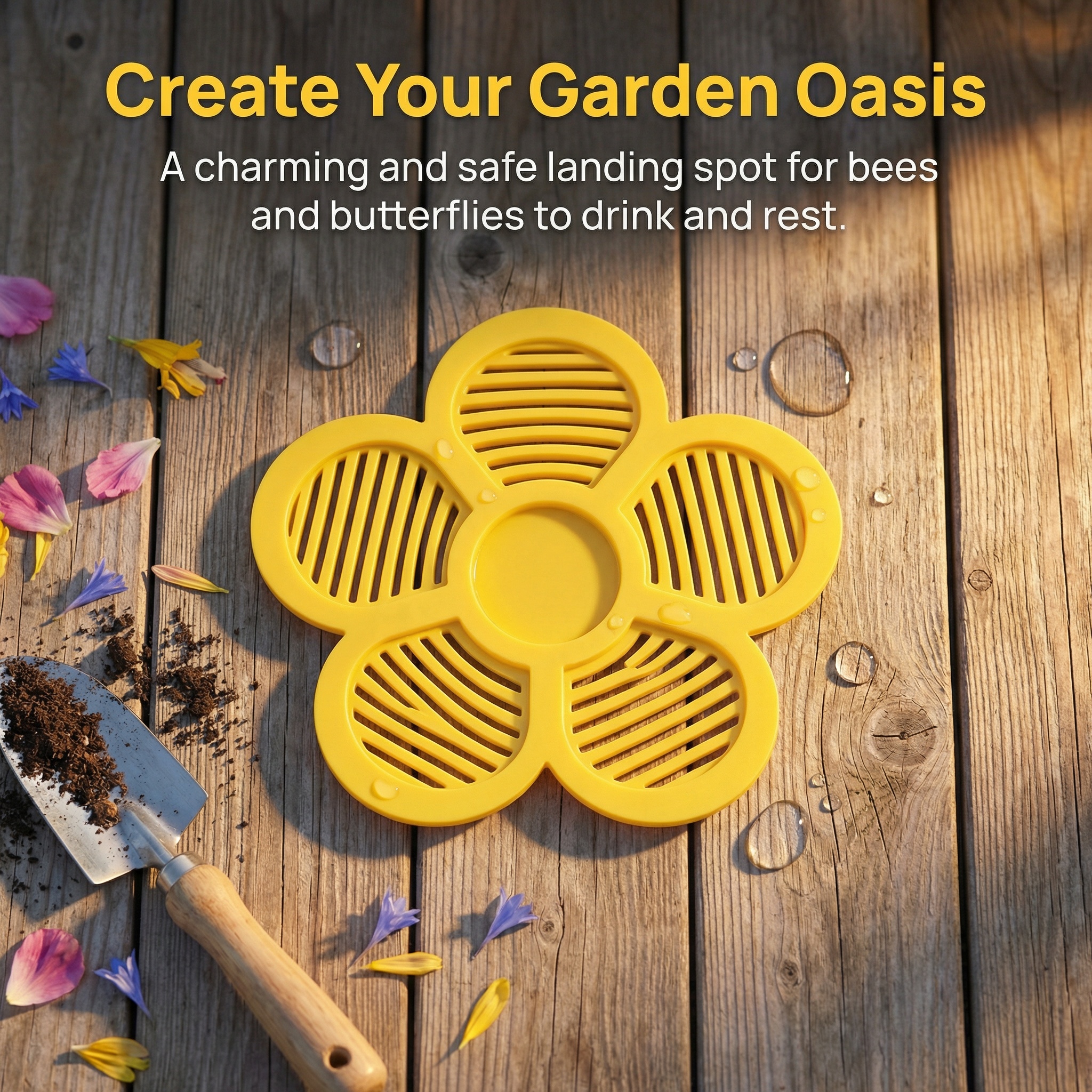 Flower-Shaped Floating Bee Station 
