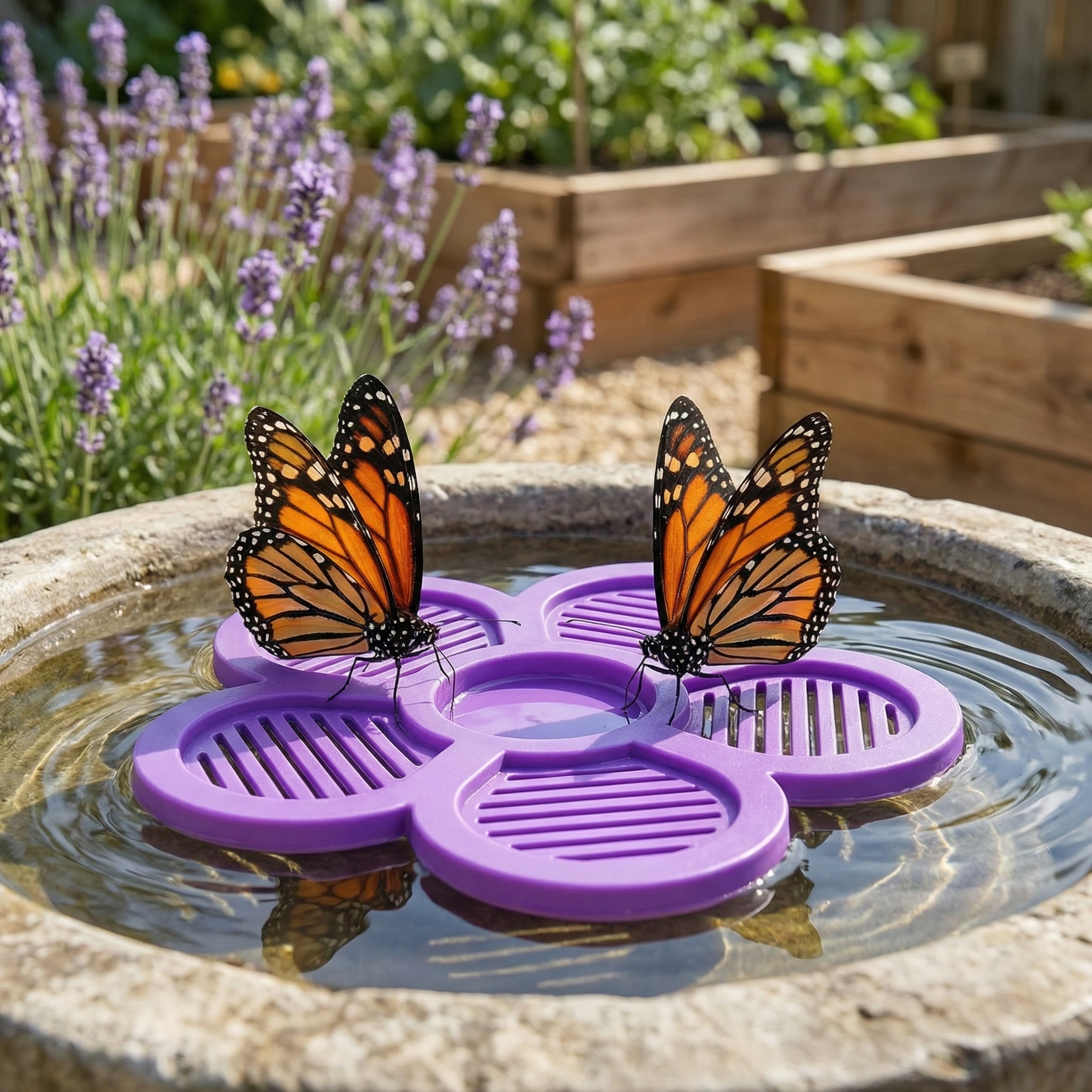 Flower-Shaped Floating Bee Station 