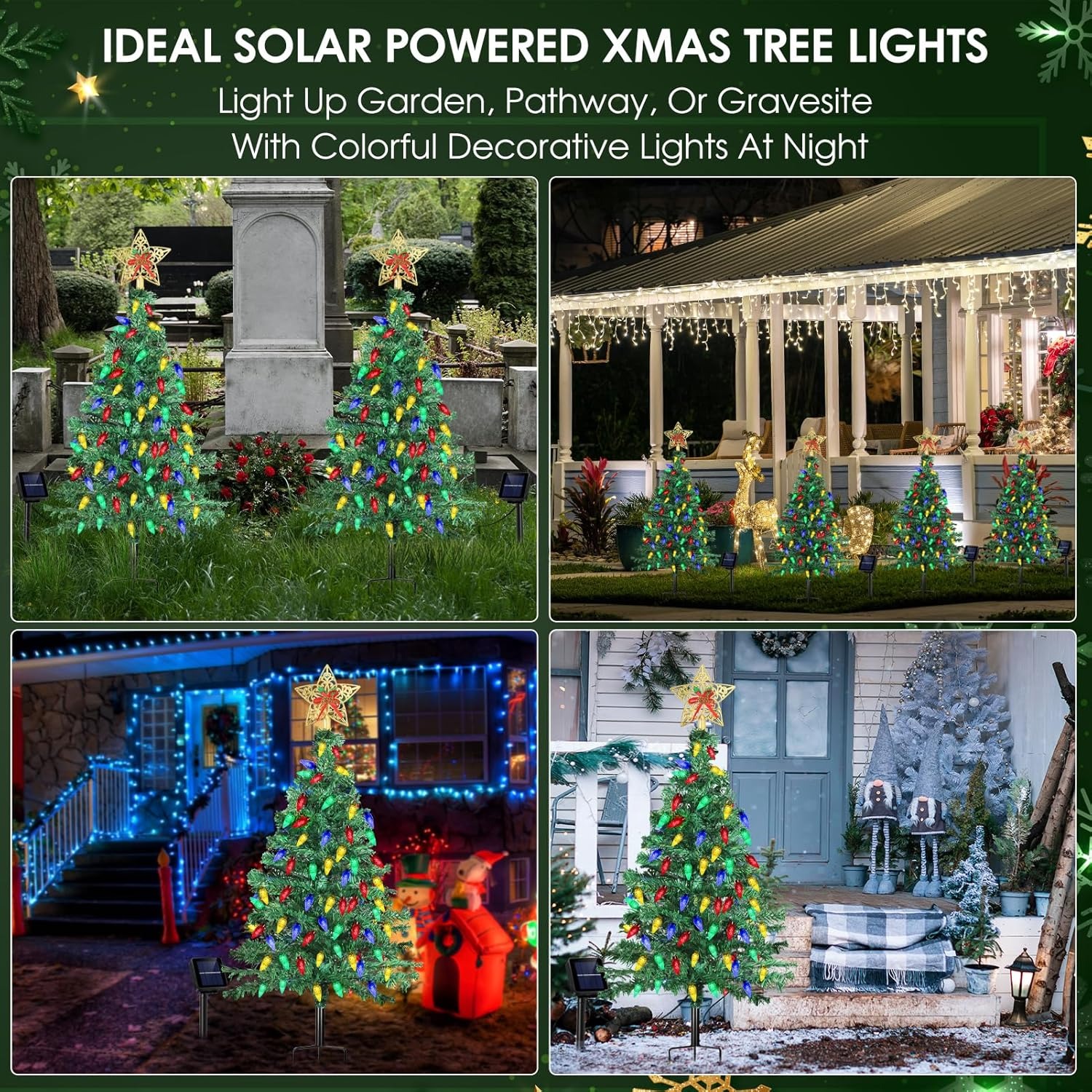 Solar Christmas Tree Outdoor Christmas Decorations